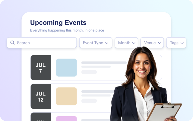 Add search and event filters