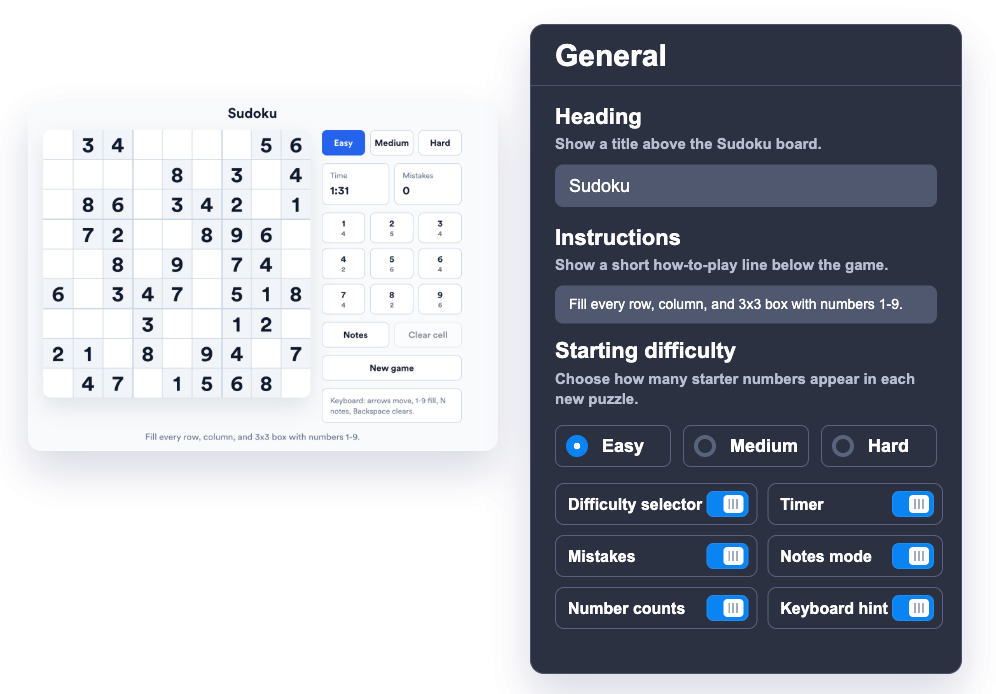 Customize the puzzle