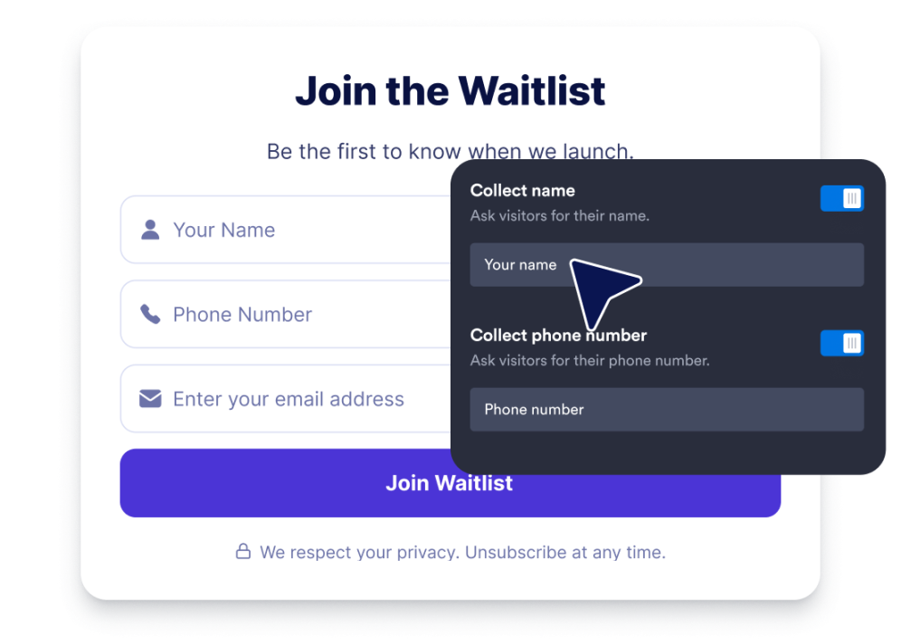 Set up your waitlist form