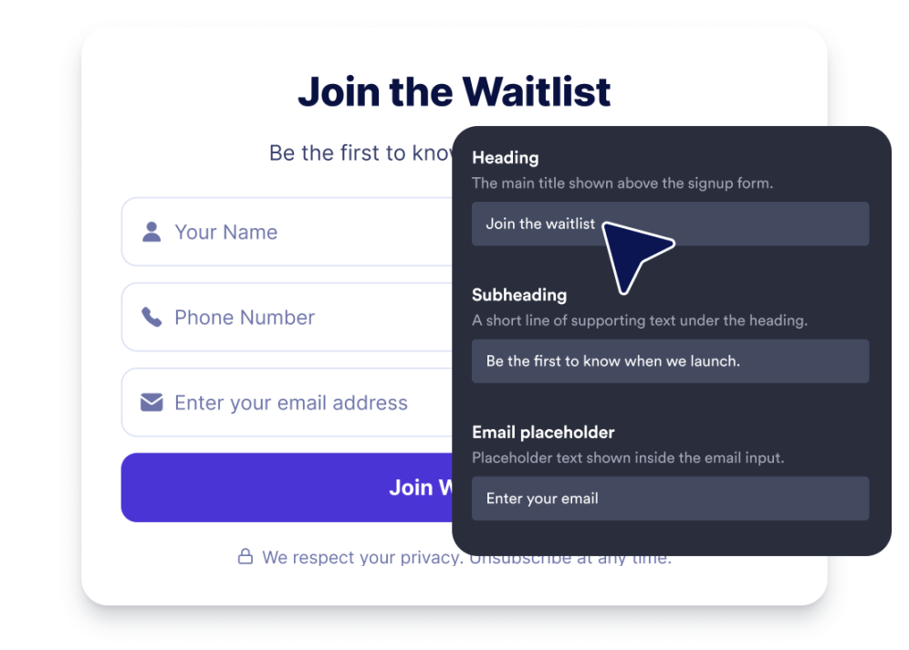 Style the signup experience