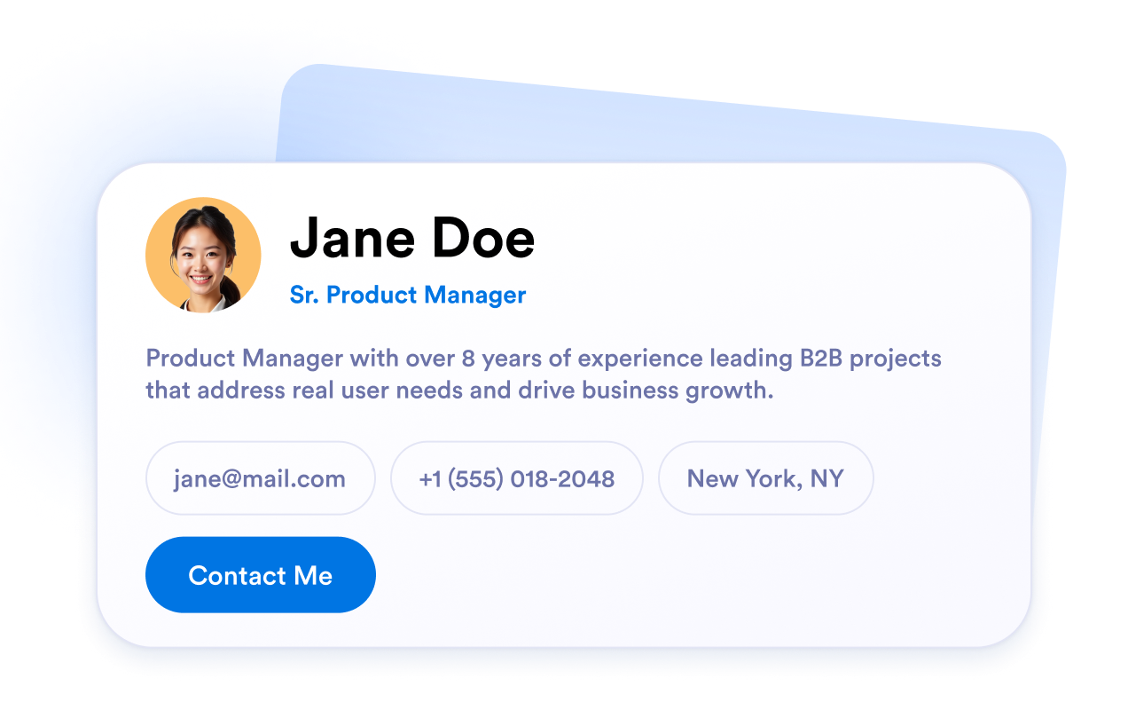 Create a complete profile card