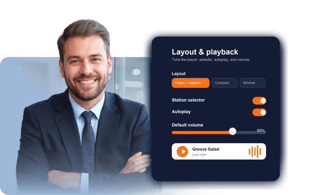 Control Layout, Station Selector, and Playback