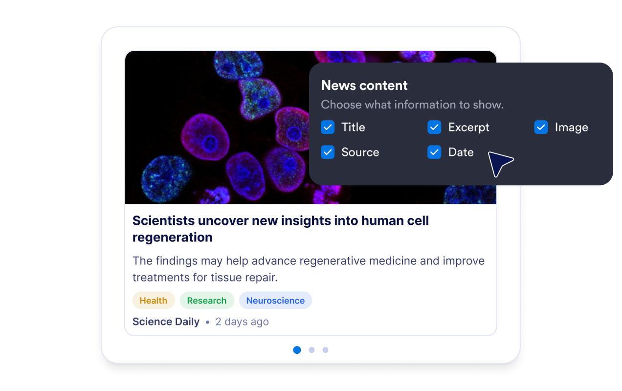 Control article details and clicks