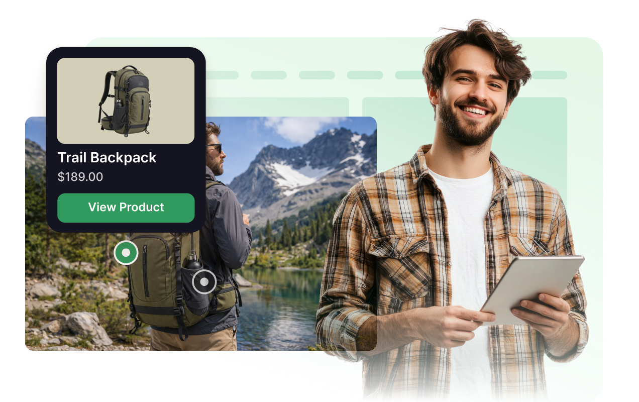 Match the pins and cards to your website
