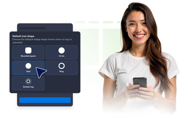 Badge links, labels, and CTA buttons