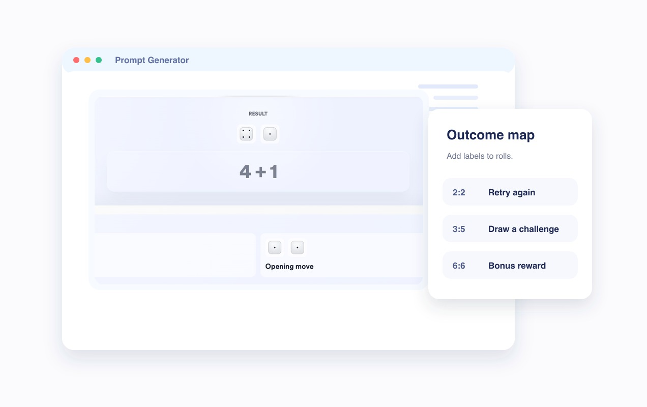 Turn widget rolls into outcomes