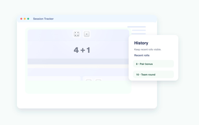 Control widget sounds, history, and roll timing
