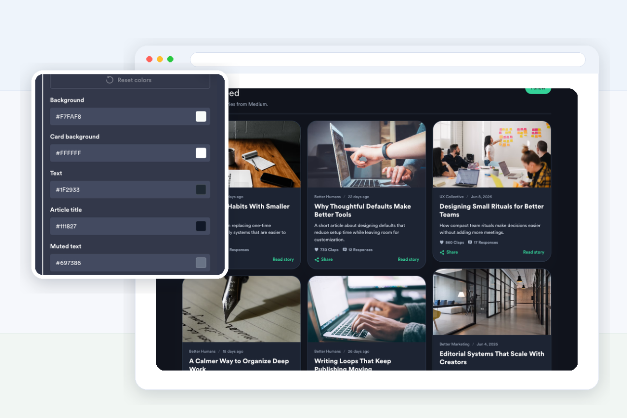 Style the feed for your brand
