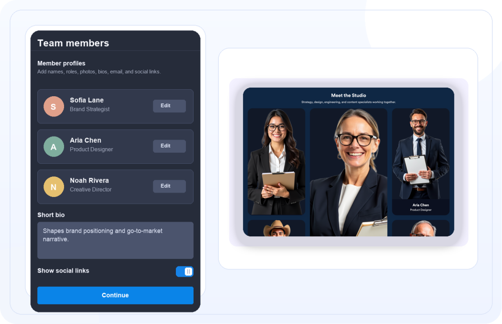 Add member profiles