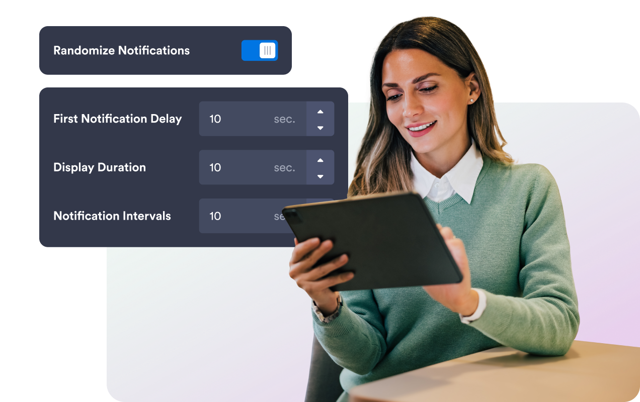 Rotate notifications with clear timing