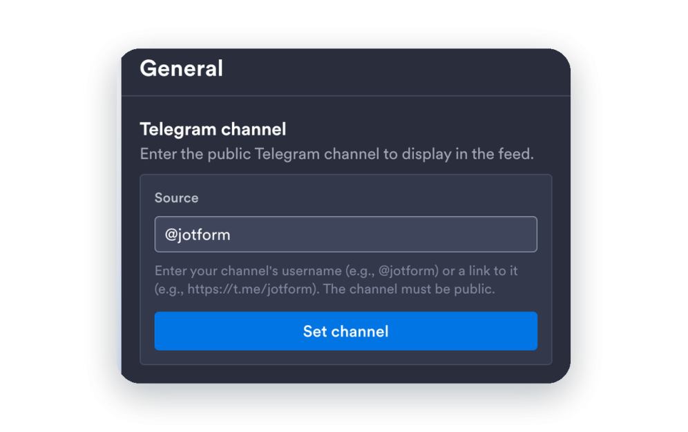 Add your channel