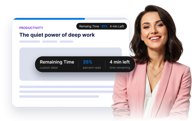 Show Percentage, Labels, and Time Remaining
