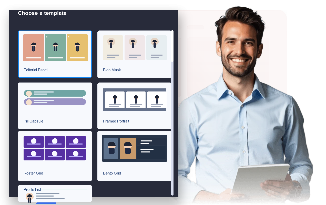 Start from visual templates