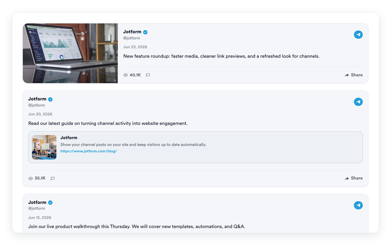 Keep your latest posts on your site