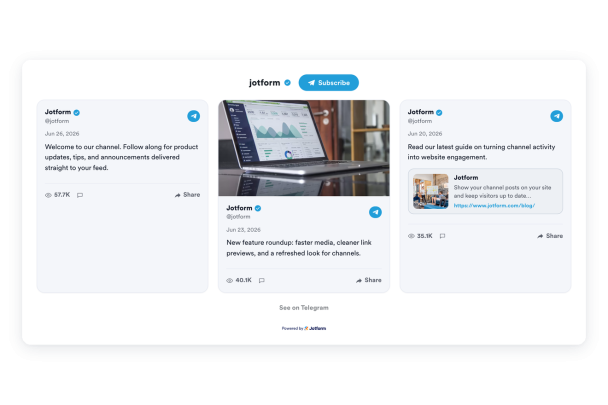 Customize your Telegram Feed for any page