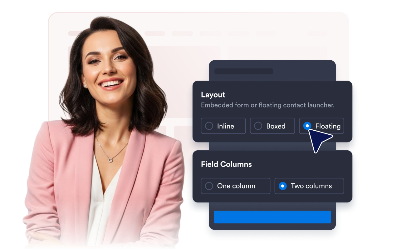 Embed inline or keep contact access floating