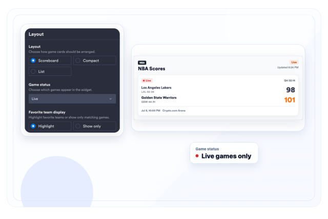 Filter by Game Status