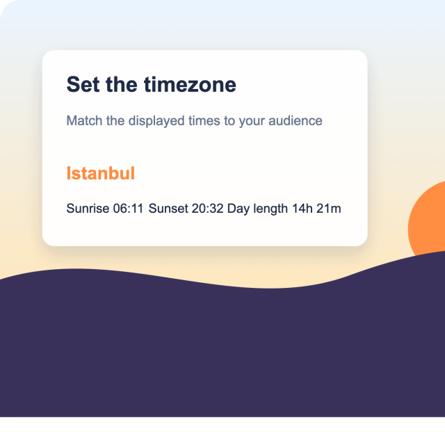 Display Sunrise, Sunset, and Day Length
