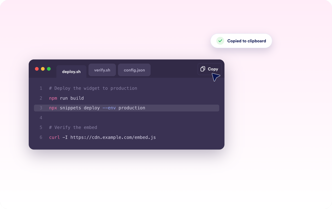 Help visitors copy code quickly