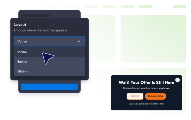Choose Popup, Corner, Slide-in, or Top Bar Layouts