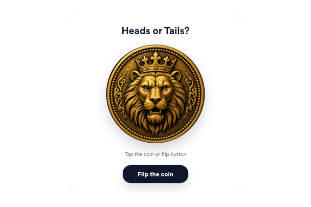 Build a Coin Flip widget that fits your page