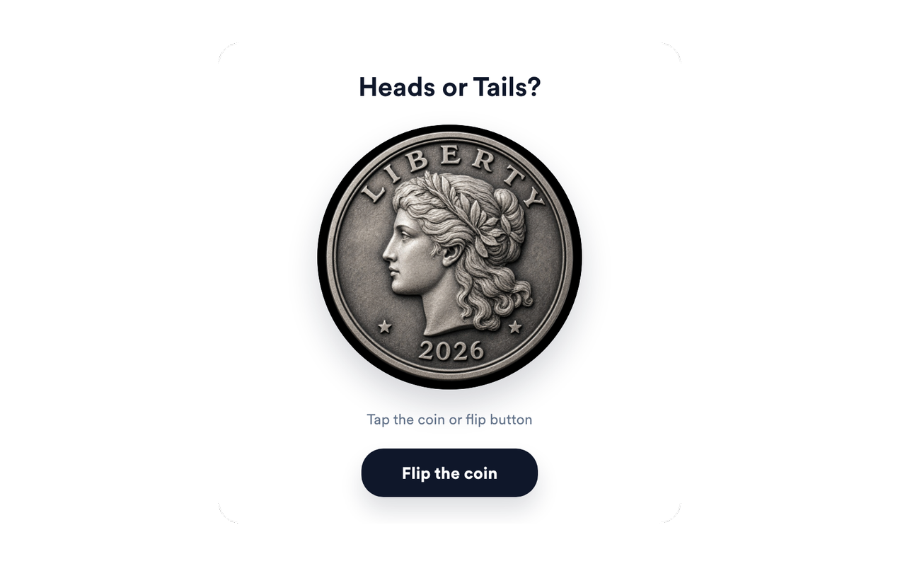 Flip heads or tails with 3D motion