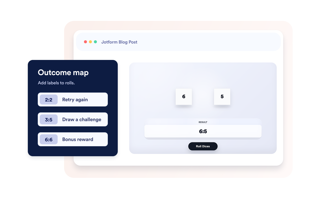 Turn widget rolls into outcomes