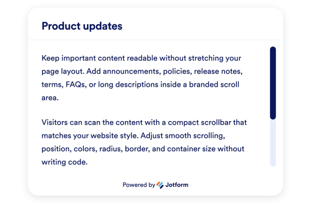 Create Your Own Custom Scrollbar Widget in Seconds for Your Website