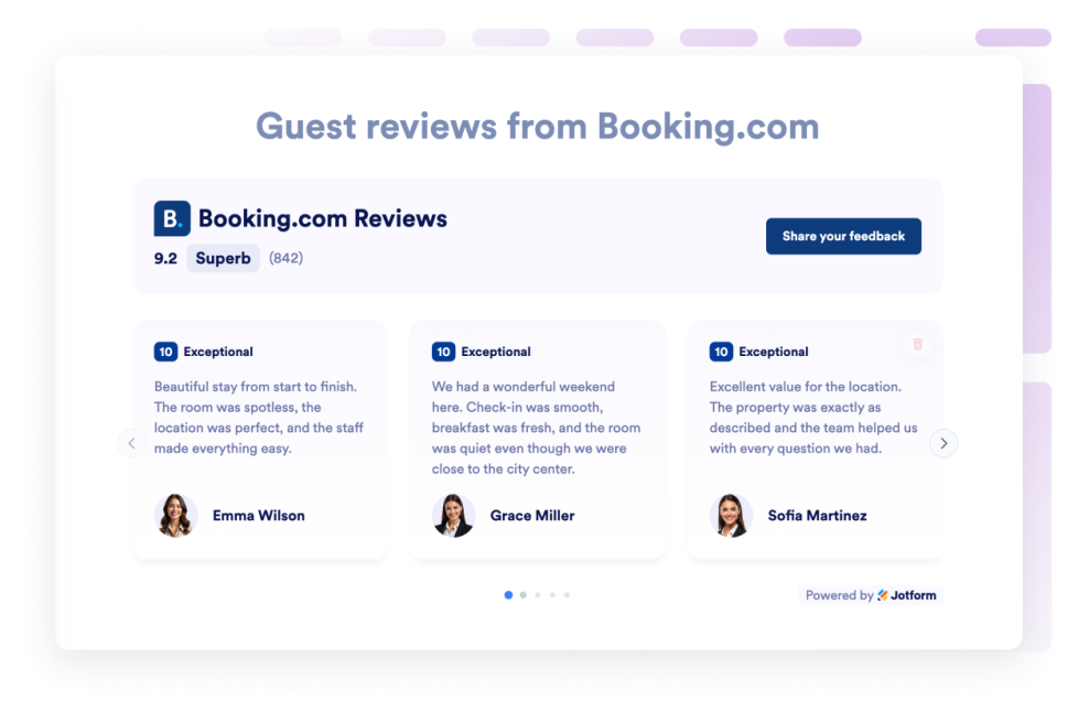 Booking Reviews