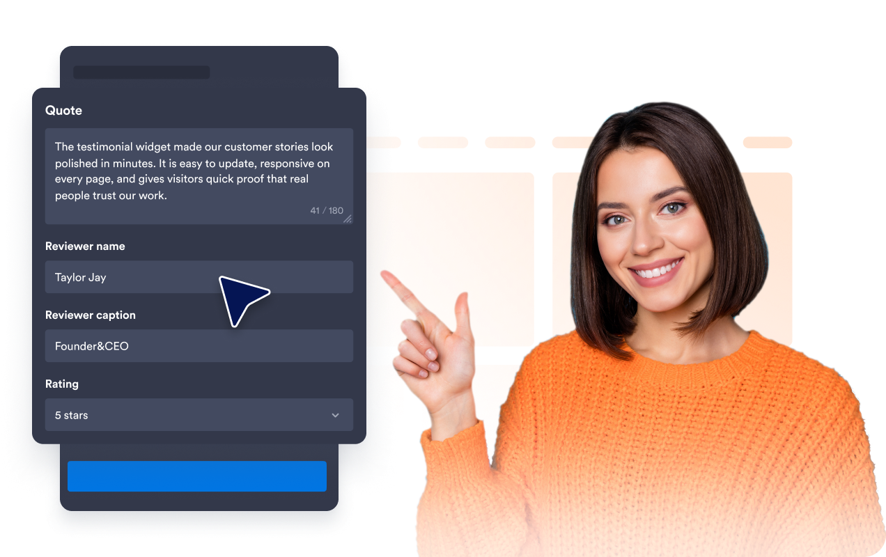 Show hand-picked customer testimonials
