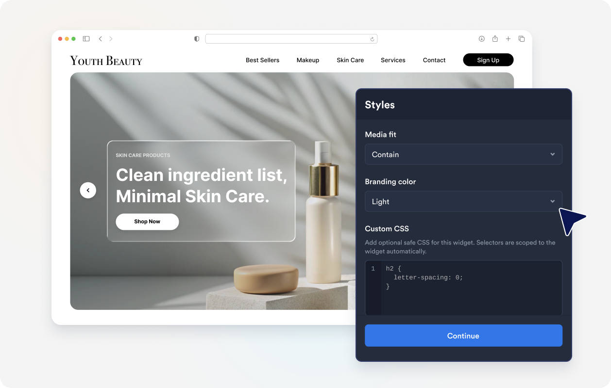 Match your website design