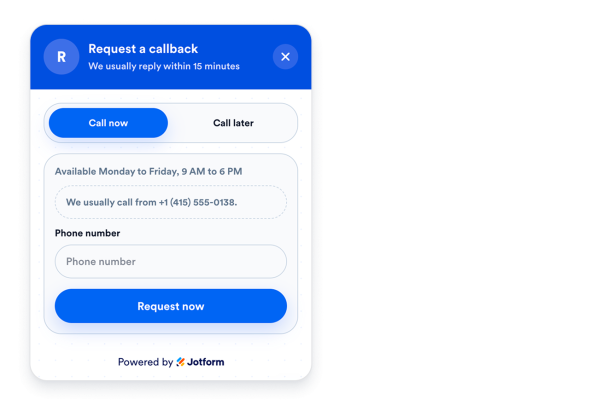 Callback Widget Features