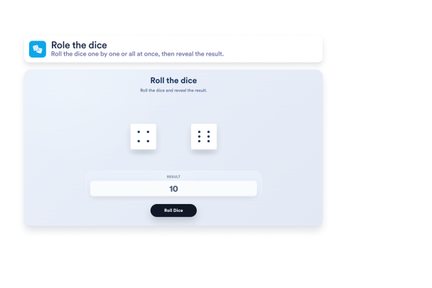 Build a Dice Game Widget that matches your rules