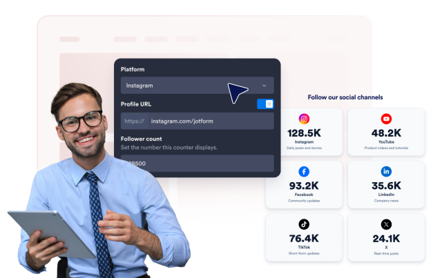 Build social follower cards