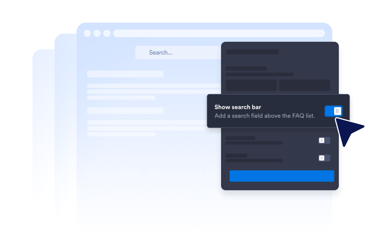 Help visitors search FAQ content