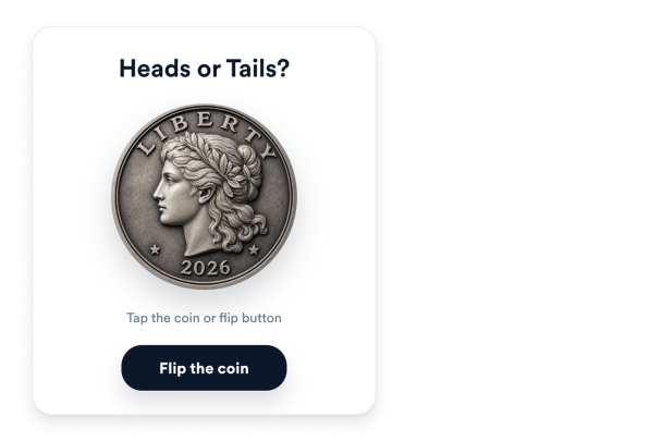 Build a Coin Flip widget that fits your page