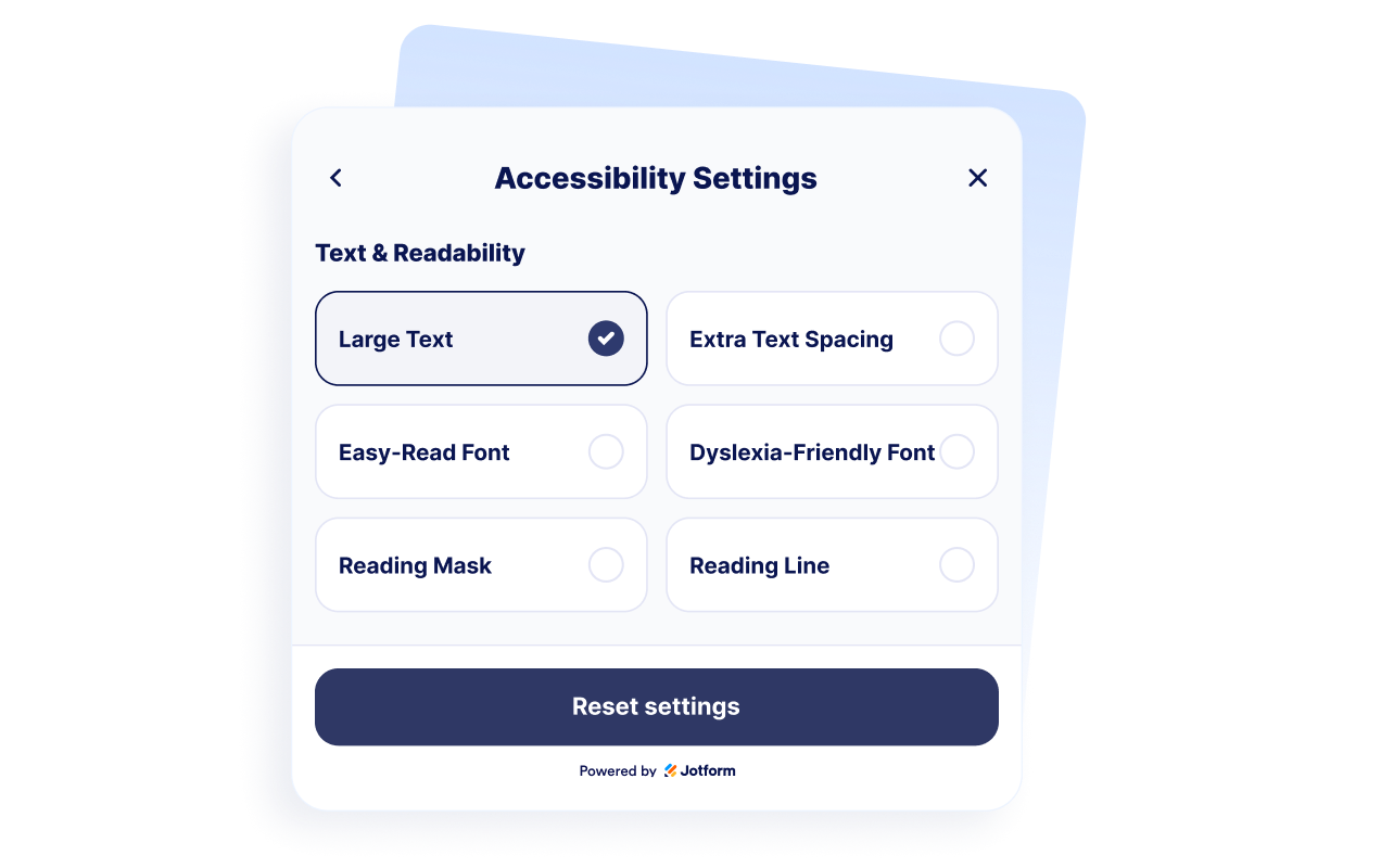 Offer quick accessibility presets