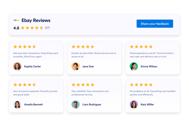 Show eBay Reviews Where Buyers Evaluate Your Store
