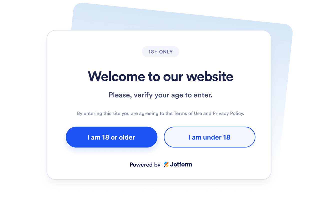 Ask visitors to confirm eligibility