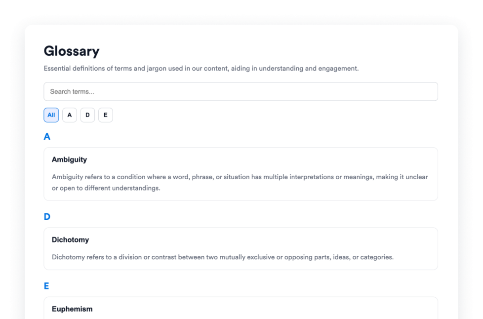 Glossary