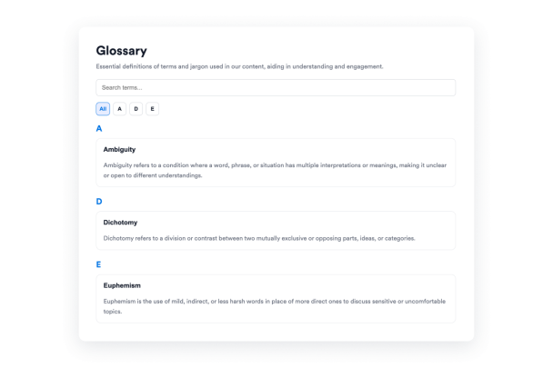 Create a Searchable Glossary for Your Website