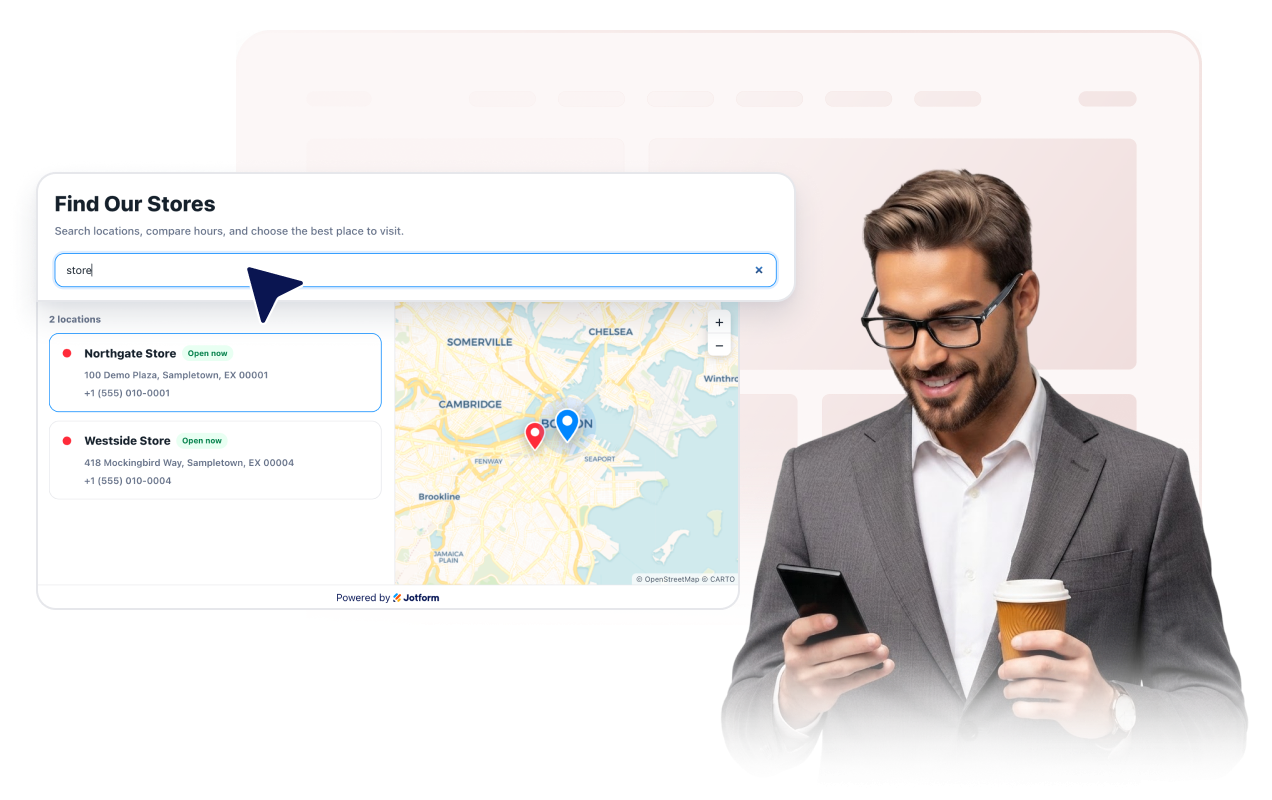 Help visitors search the location list