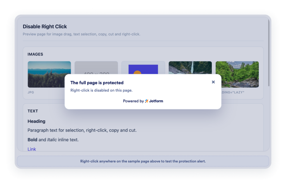 Disable Right Click