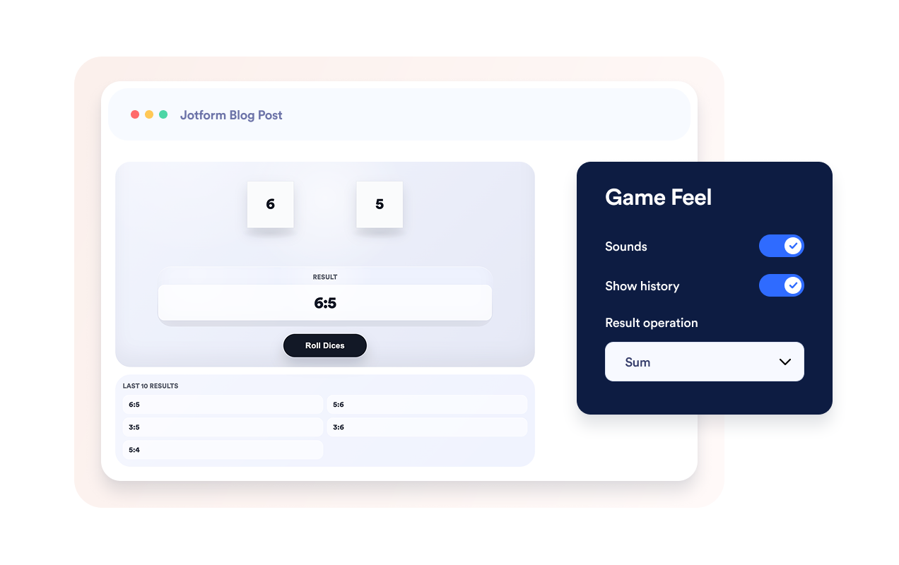 Add game feel to the widget