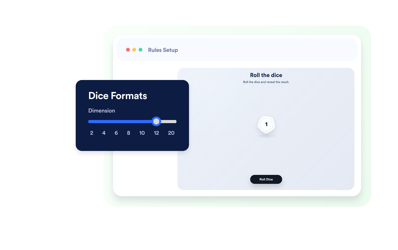 Use familiar dice formats in the widget