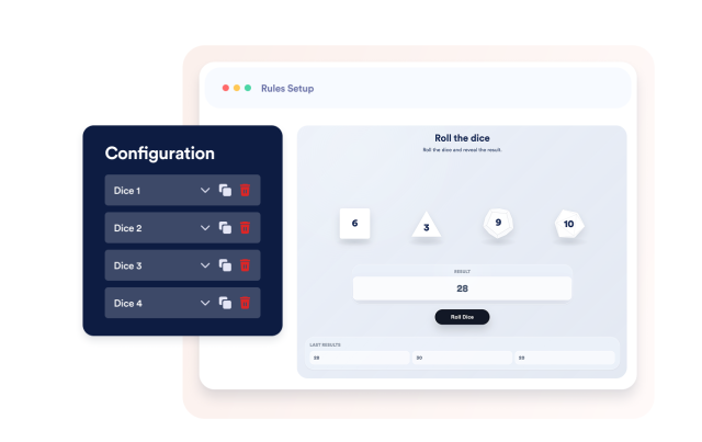 Configure the dice set in your widget