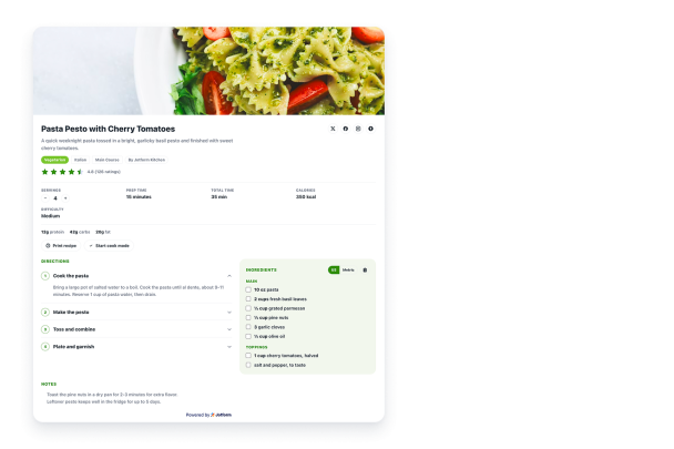 Create Detailed Recipe Cards for Your Website