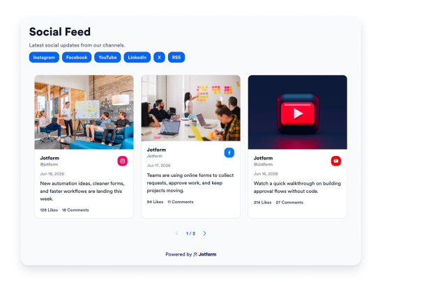 Social Feed Widget Features for Websites