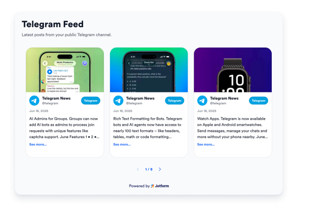 Customize your Telegram Feed for any page