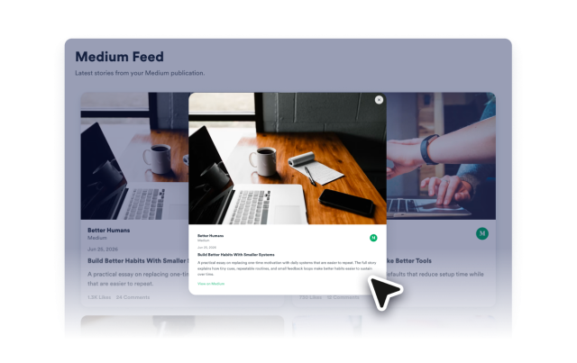 Let readers open full stories in a modal